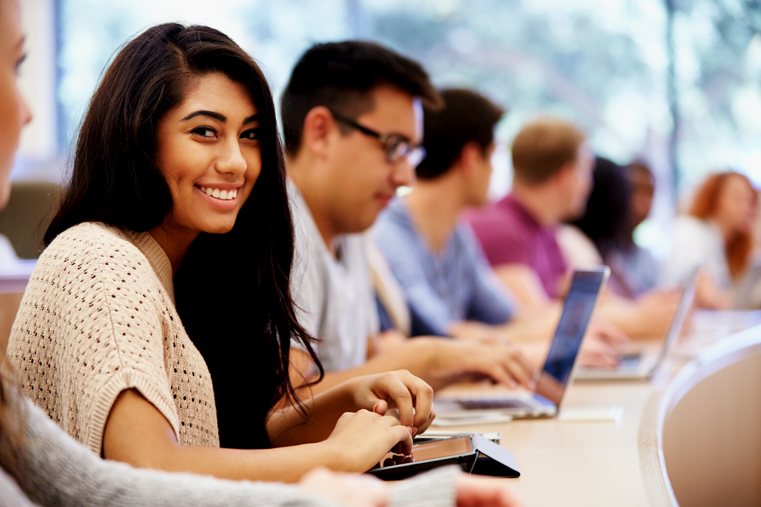 University Students Using Laptops