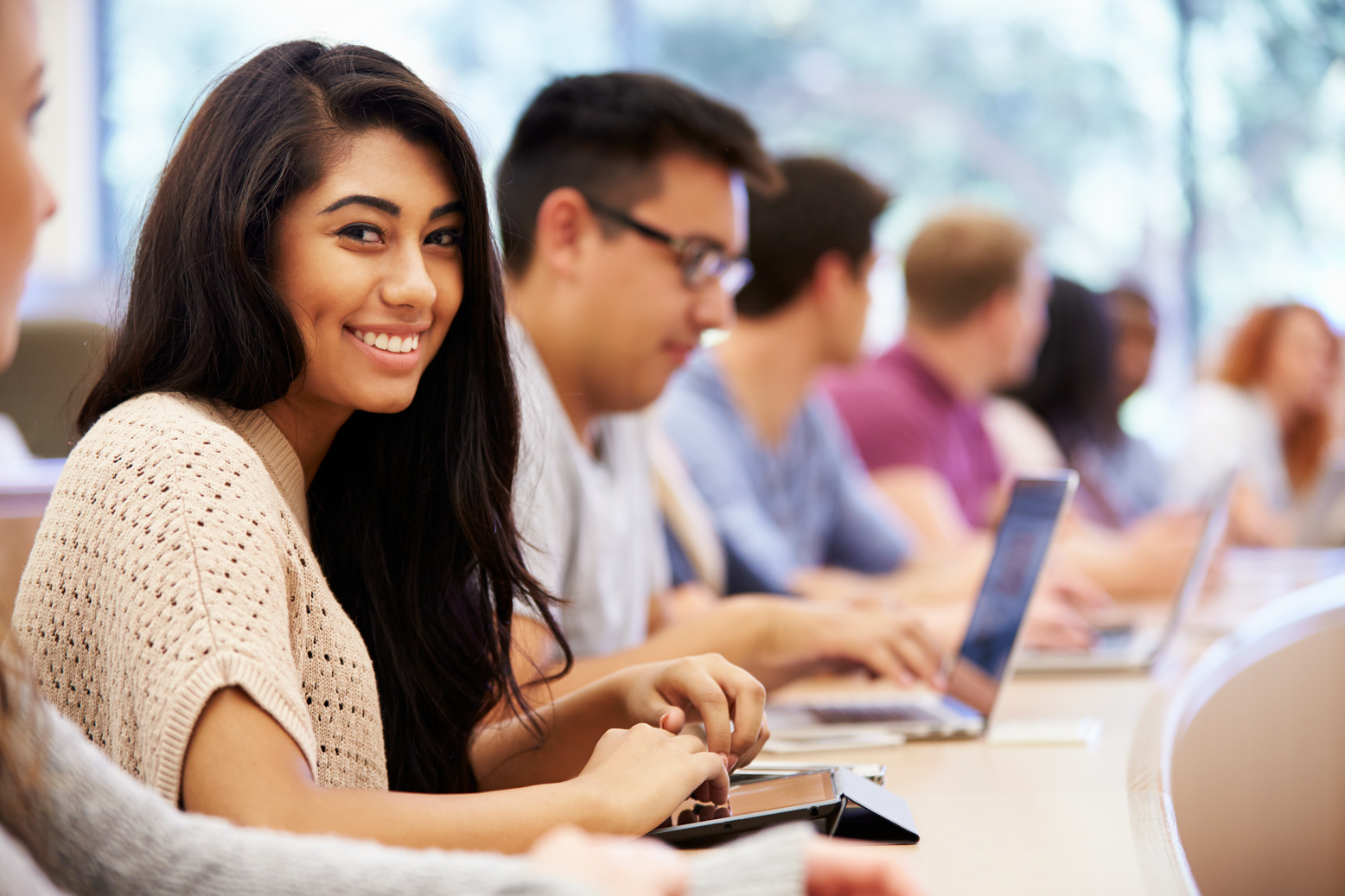 University Students Using Laptops